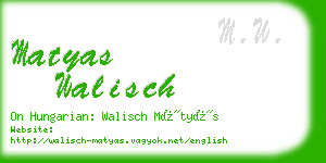 matyas walisch business card